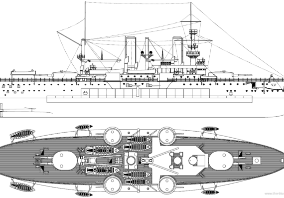Корабль Россия - Sevastopol [Battleship] (1904) - чертежи, габариты, рисунки